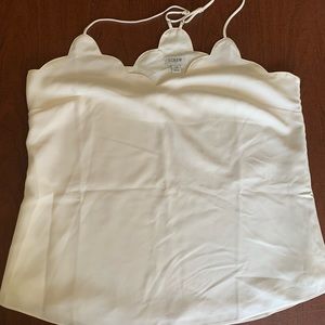 Women’s JCrew Ivory Scalloped Cami Tank Top